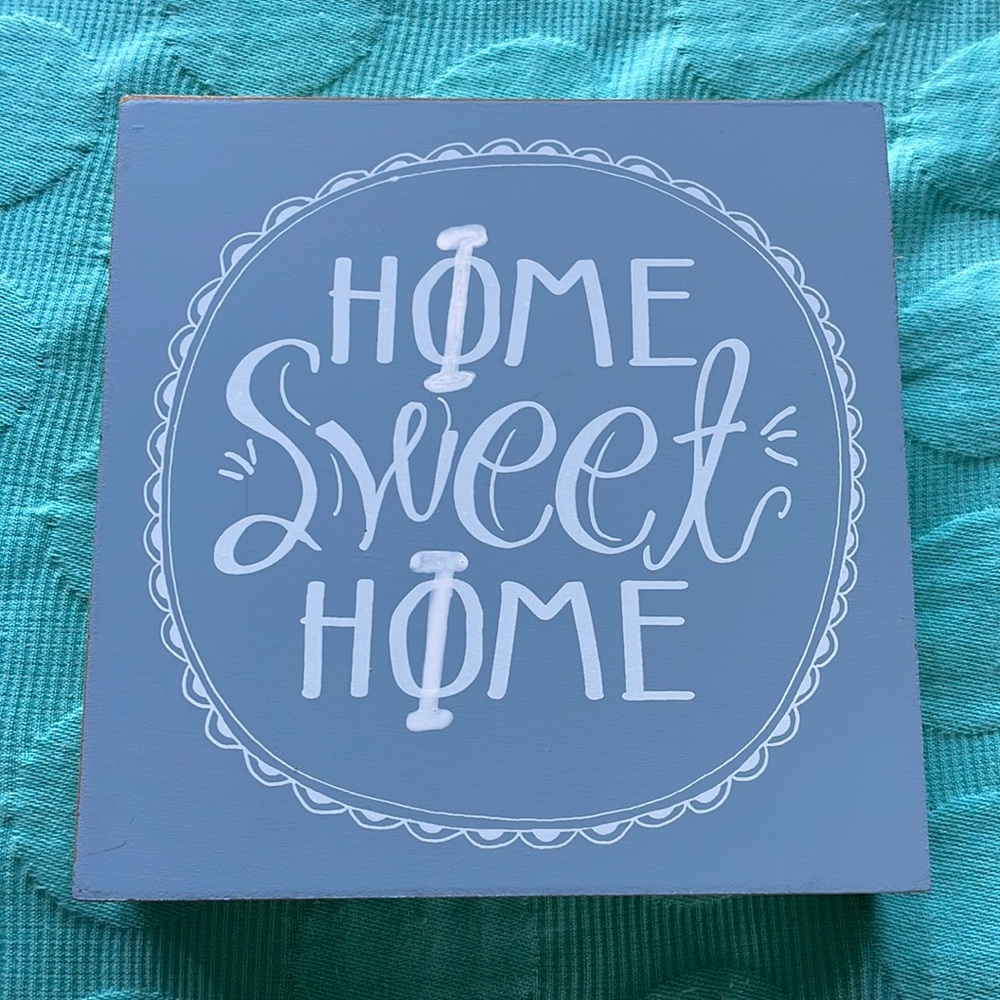 Phi Mu Home Sweet Home wooden box sign